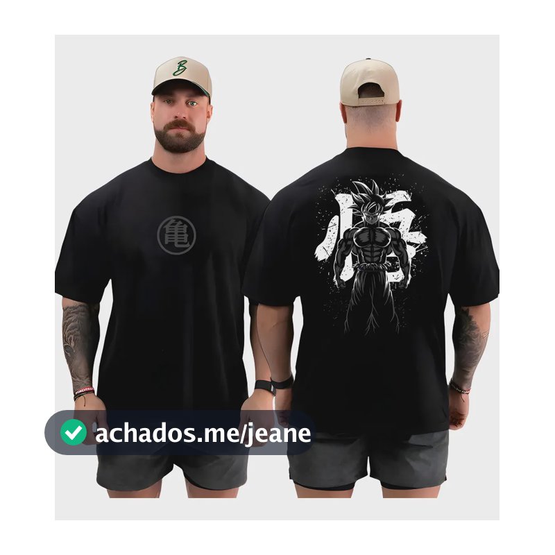 Camiseta Oversized Academia Treino Musculação Gok Streetwear Preto G2
