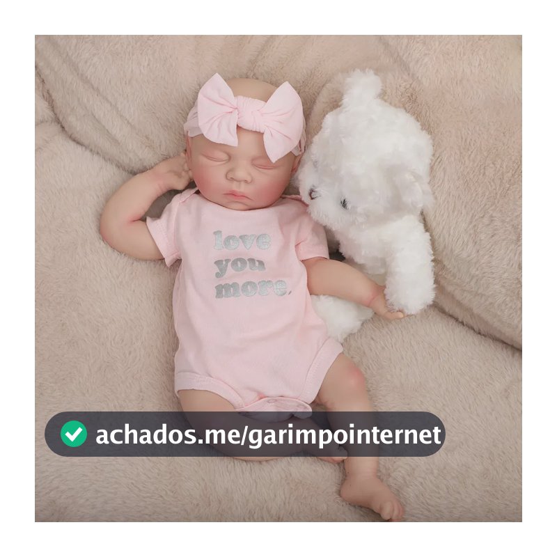 Brastoy Bebê Reborn Boneca 48cm Menina Silicone Sólido Lavável Realista Artesanal