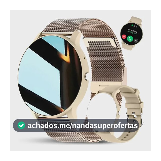 Kit Smartwatch A Prova D'água Mede Pressão Arterial Gps Mulh