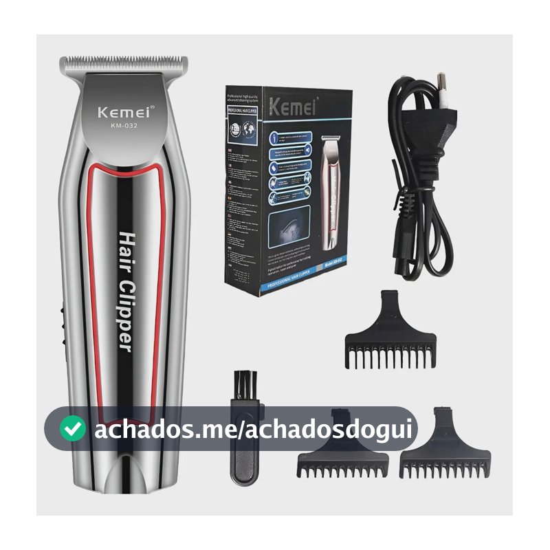 Máquina Acabamento Kemei KM-032 Barba Cabelo Bivolt