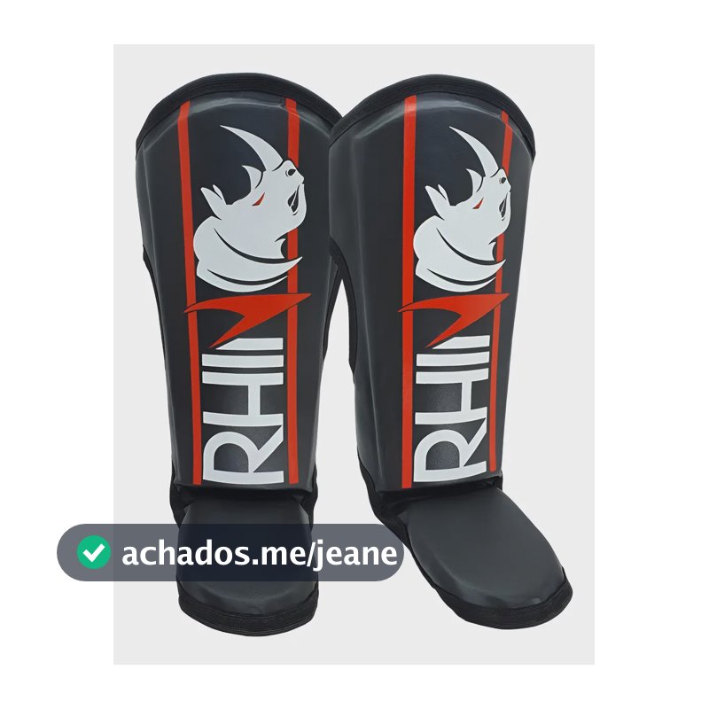 Caneleira Muay Thai Kickboxing Protetor De Canela Rhino Preto Resistente Profissional