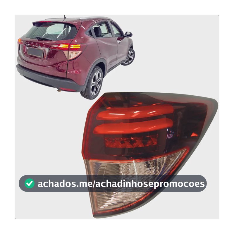 Lanterna Traseira Direita Honda Hr-v Touring 2018 Com Led Direito/passageiro Vermelha