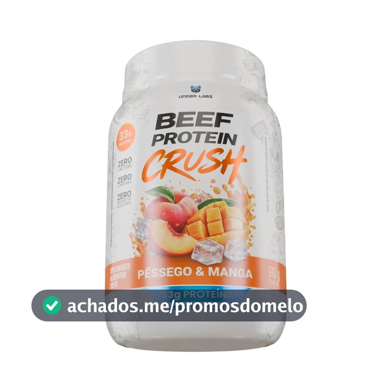 Whey Beef Protein Zero Lactose/zero Açucar 910g - Underlabz Pêssego E Manga