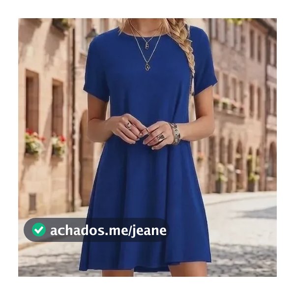 Vestido Manga Curta Soltinho Royal M