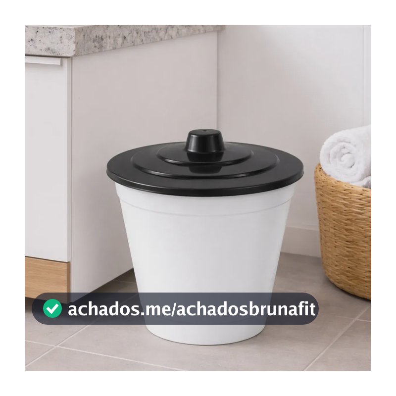 Lixeira Pequena 3 Litros Redonda P/ Cozinha Lixeira Bancadas Branco