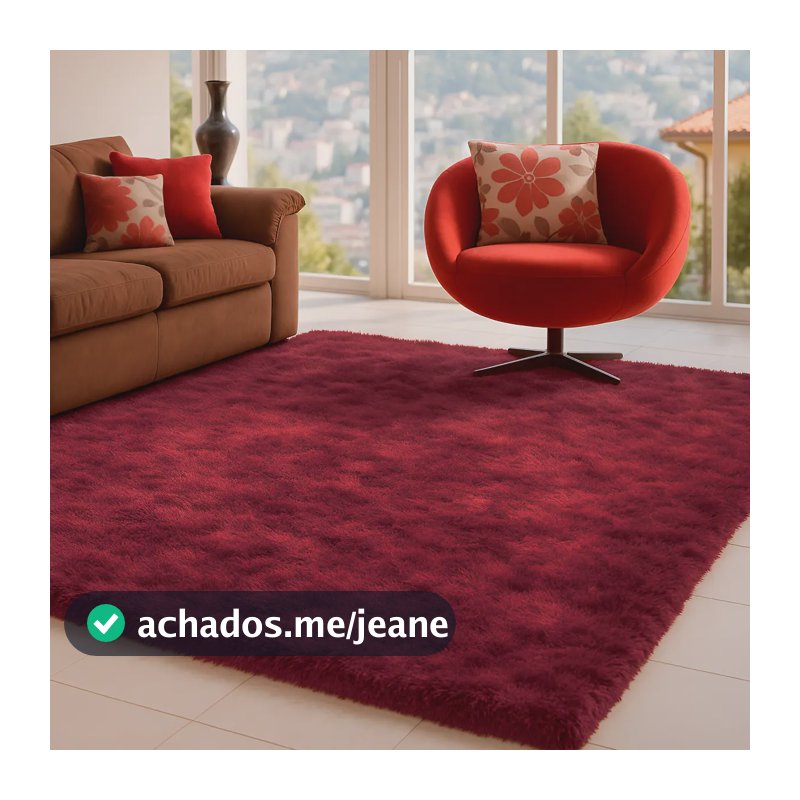 Tapete 2,00x1,50 Peludo Felpudo Sala E Quarto Cores Cor Bordô Desenho Do Tecido Pelo Alto