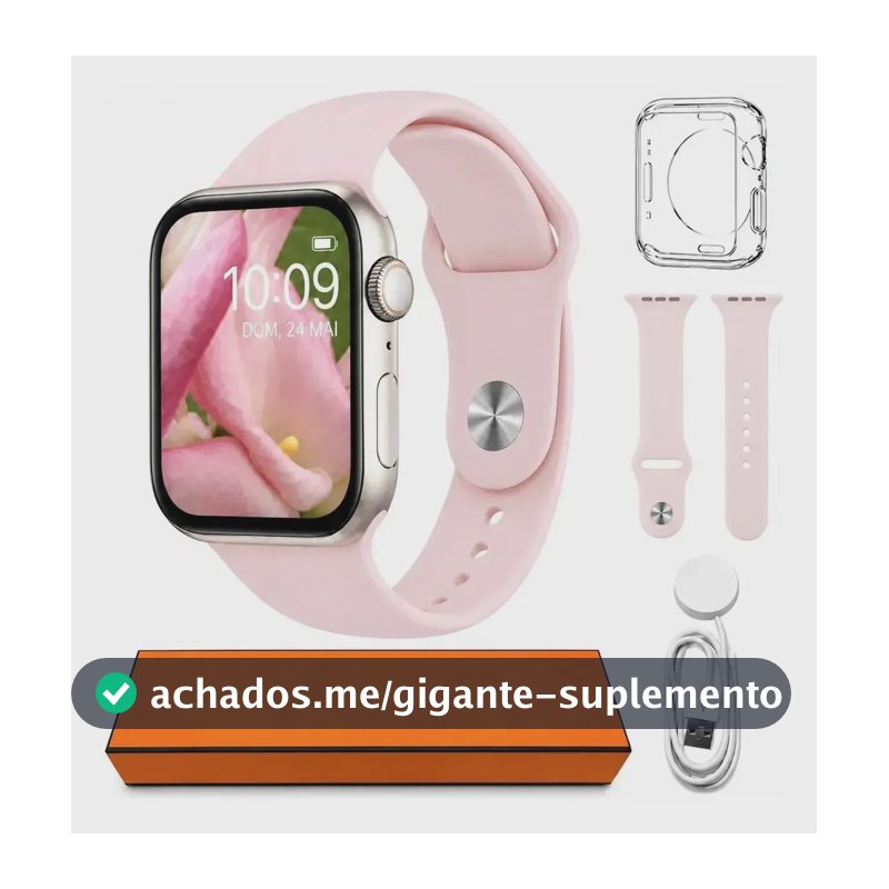 Relogio Microwear Smartwatch S11 Mini Series 11 42mm Whatsapp Gps Nfc Modo Esporte Fitness inteligente Rose Gold (Dourado/rosa)