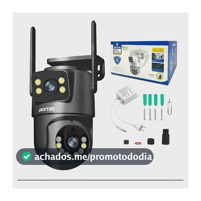 Câmera De Segurança Ip Jortan Jt-8695 Wi-fi Lente Dupla 355° Full Hd Preto
