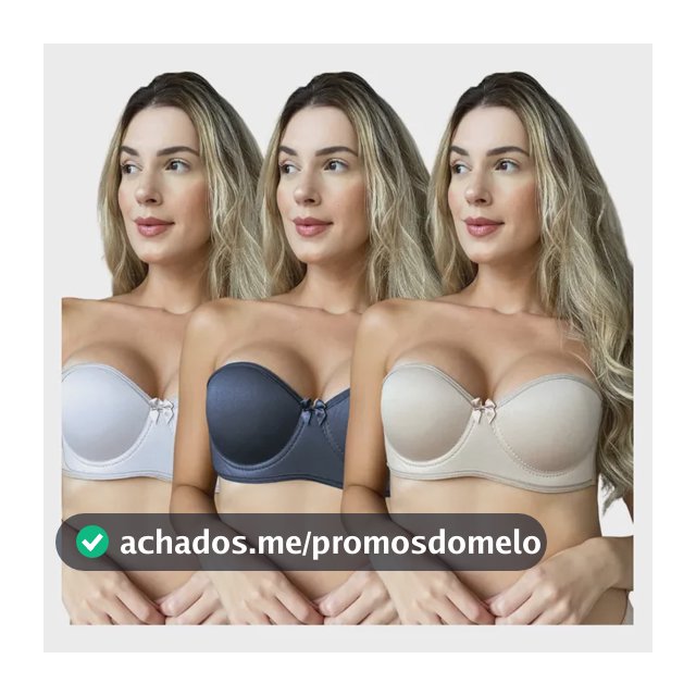 Sutiã Tomara Que Caia Kit 3 Sutiã Bojo Alça Tripla Lingerie