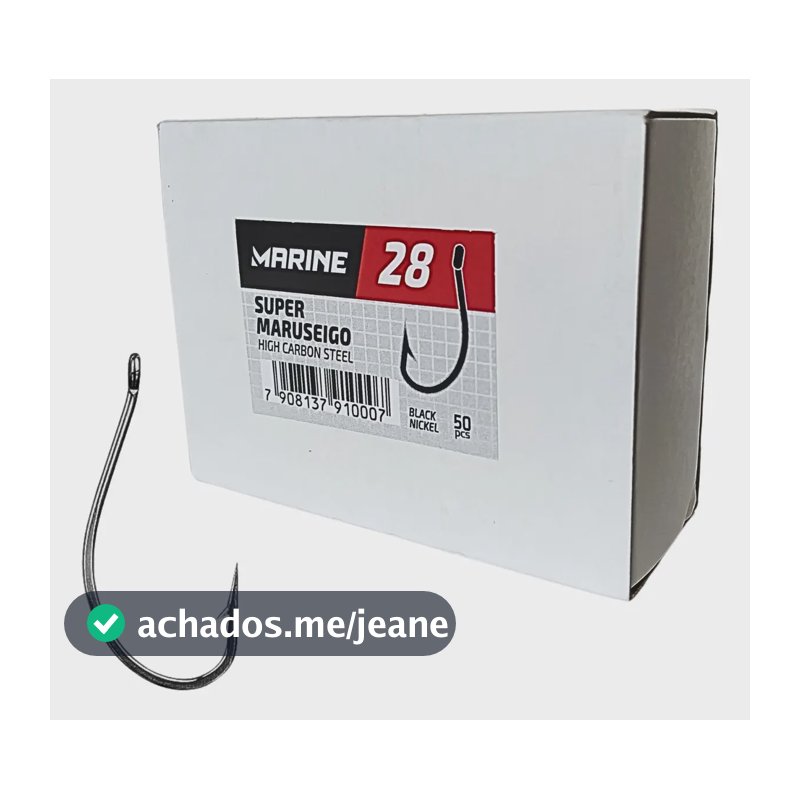 Caixa Anzol Super Maruseigo N 28 Marine 50 Unidades Pesca