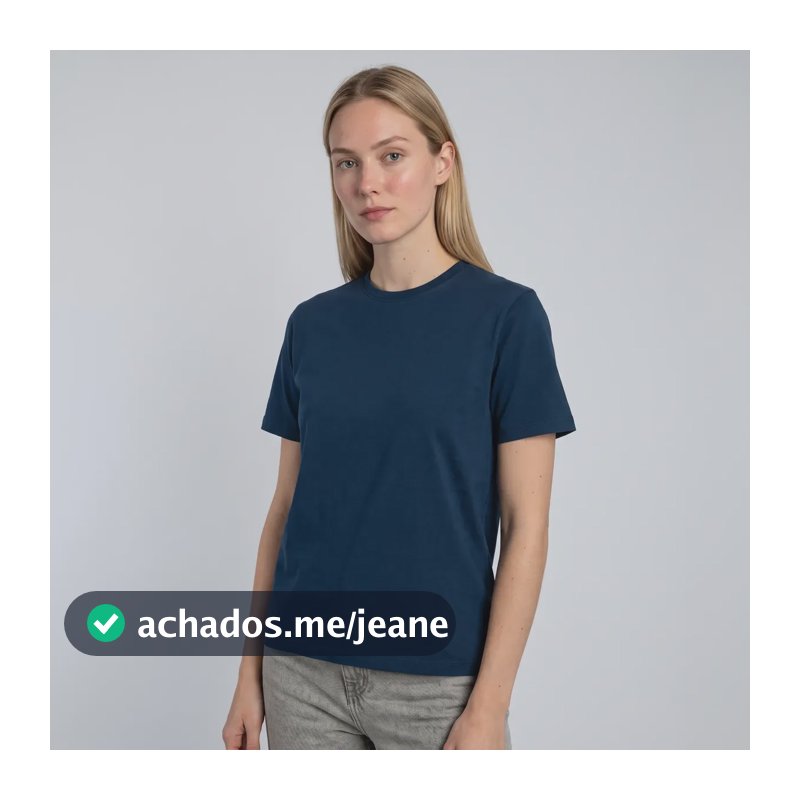 Camiseta Básica Feminina Algodão Mercado Livre Basics Azul-marinho N/a M Liso