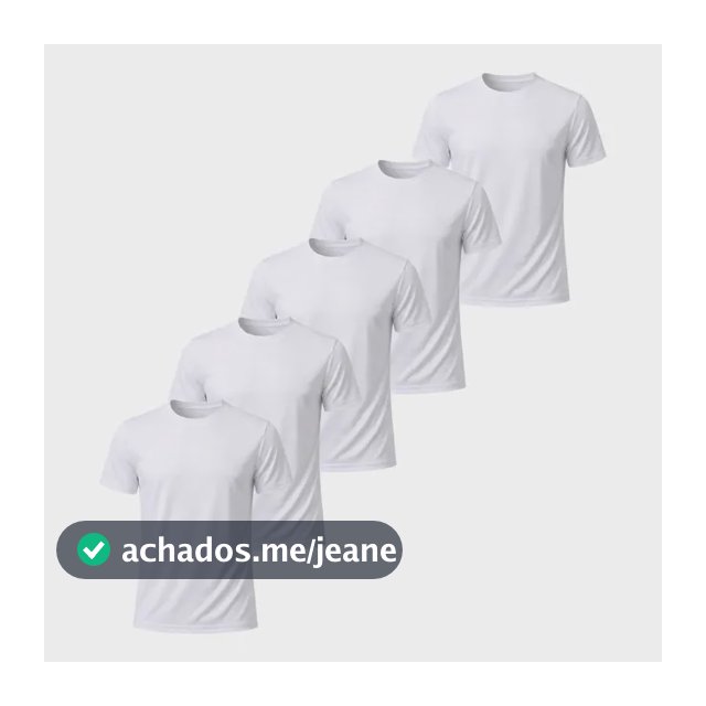 Kit 5 Camisetas Brancas Para Sublimação 100% Poliéster