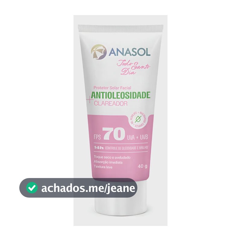 Anasol Prot. Solar Facial Todo Santo Dia Antioleosidade Clareador Fps 70