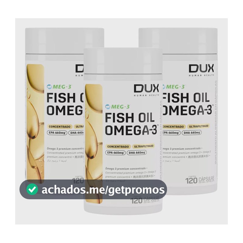 3x Ômega 3 Fish Oil Epa 660 Dha 440 Dux 120 Capsulas Sabor Sem Sabor