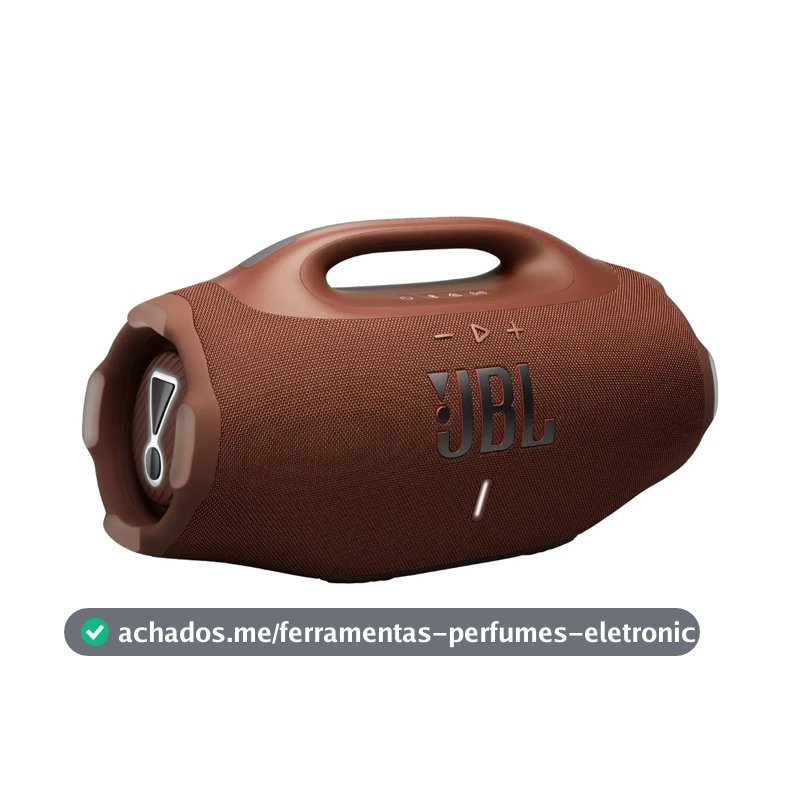 Caixa de Som JBL Boombox 4 Bluetooth Som JBL Pro Com AI Sound Boost Graves Personalizáveis Bateria 34h IP68 Áudio Lossless – Marrom