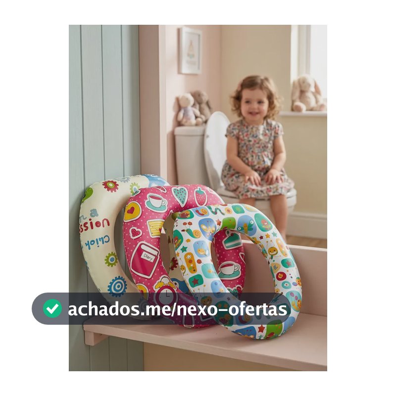 Assento Redutor Sanitário Infantil Almofadado Acolchoado Desfralde Bebê Criança Menina Antiderrapante Antirrespingos Adaptador Vaso Sanitário 2 Em 1 Oval Estampado Macio Plástico Louis Riel Acústico