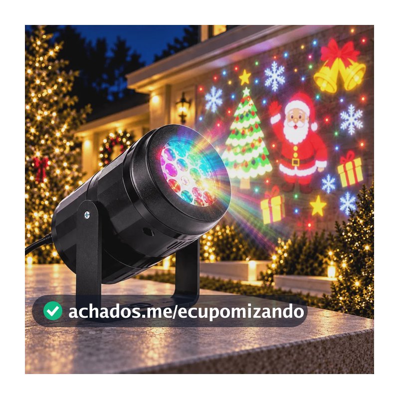 Refletor Holográfico Natalino Projetor De Natal Imagens 3d  110/220v 1 Preto Branco-neutro