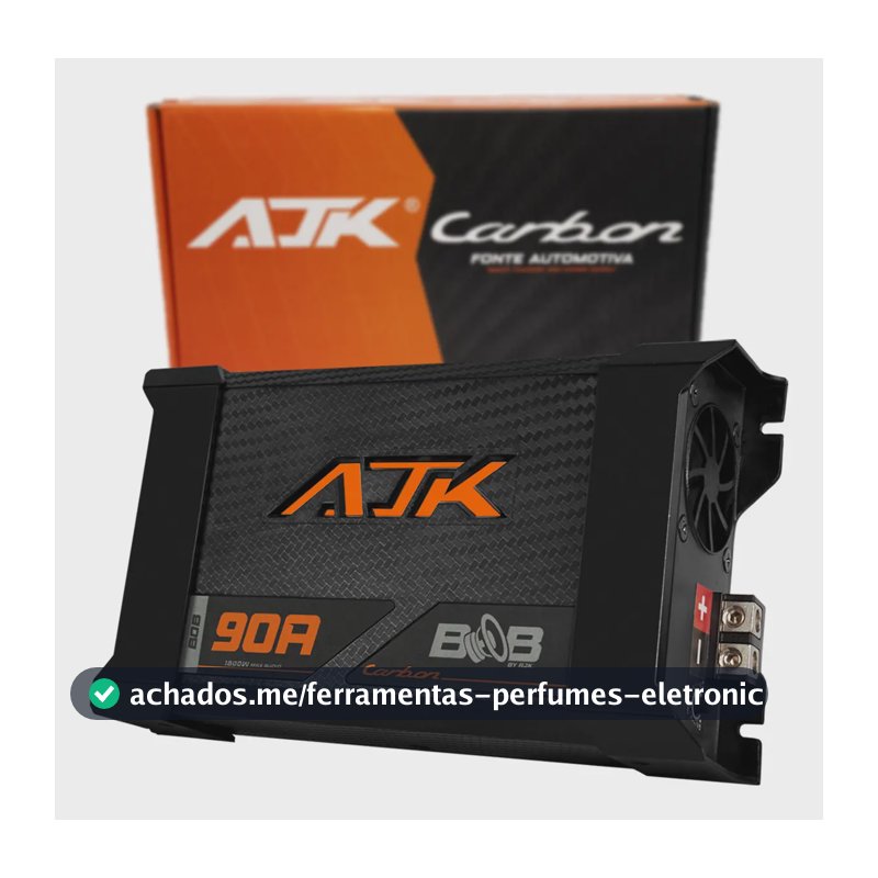 Fonte Carregador Automotiva 90A Bivolt AJK Carbon Bob Potência 1800W