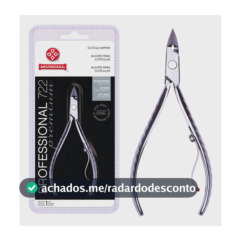 Alicate De Cutícula Professional 722 Mundial Premium Inox