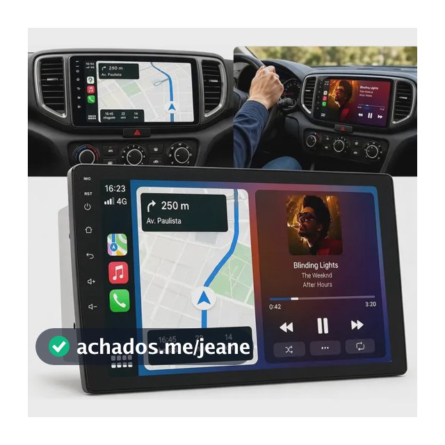 Multimidia Universal 9' 2 Din Carplay Android Auto Qled Preto