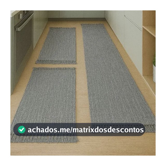Kit Passadeira Para Cozinha De Tear 3 Peças Cor Cinza Mesclado