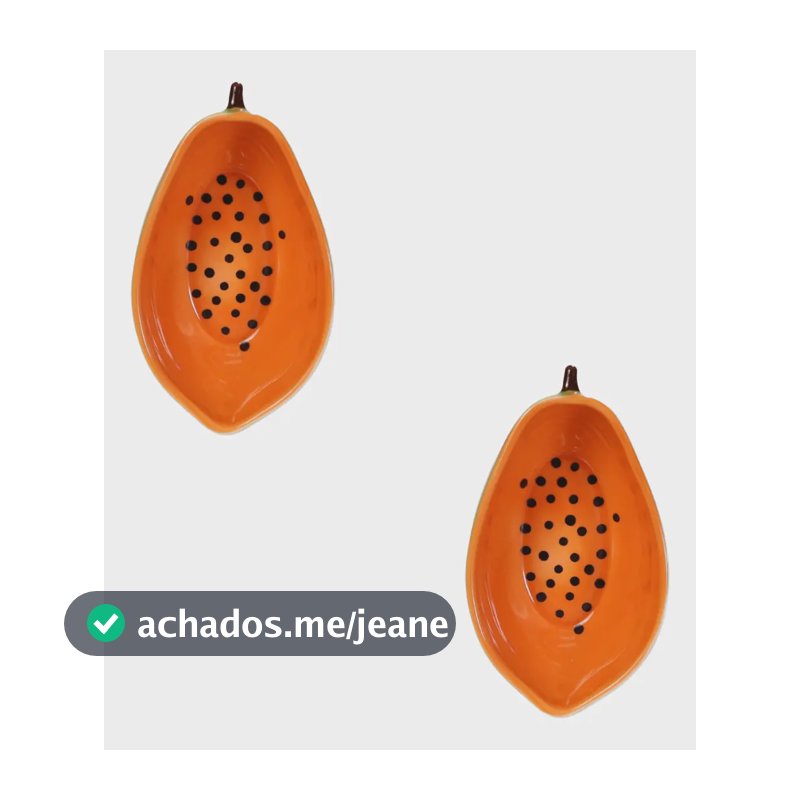 Kit 2 Unidades Bowls Frutas Tigela Cambuca Cerâmica Vasilha Laranja Mamão