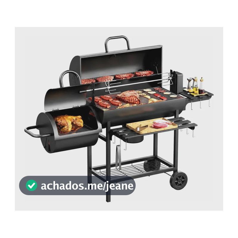 Fornos Duplo Churrasqueira Com Espeto Giratório Para Frangos Atualização-preto