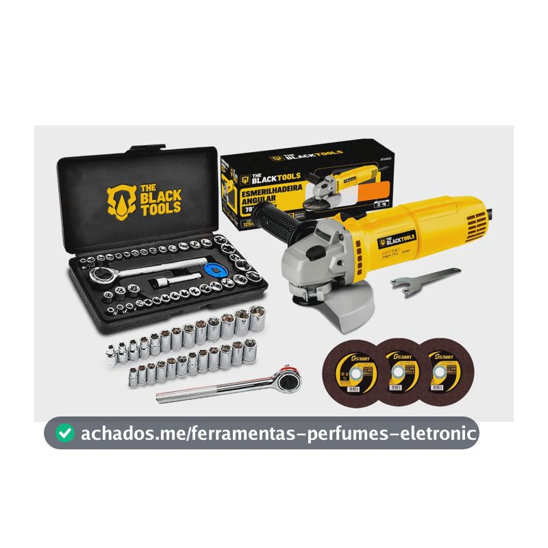 Lixadeira Esmerilhadeira Profissional 4.1/2 Com Jogo 40 Pçs Amarelo 220v 60hz
