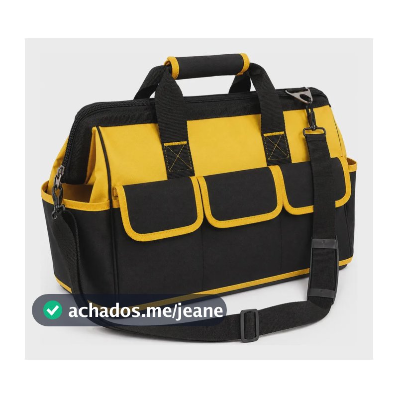 Bolsa Ferramentas Grande Reforçada Eletricista Mala Bolsos Cor Amarelo