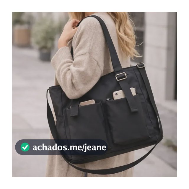 Bolsa Tote Sacola Grande Feminina Executiva Alça Transversal Preto