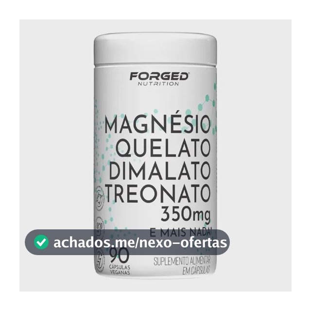 Tri Magnésio Quelato Dimalato Treonato 350mg 90 Cápsulas, Fórmula Avançada Tripla Ação, Alta Absorção Forged Nutrition