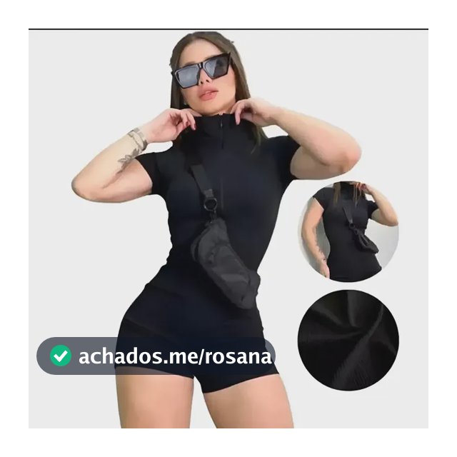 Macaquinho Feminino Moda Gringa Curto Ziper Academia Fitness
