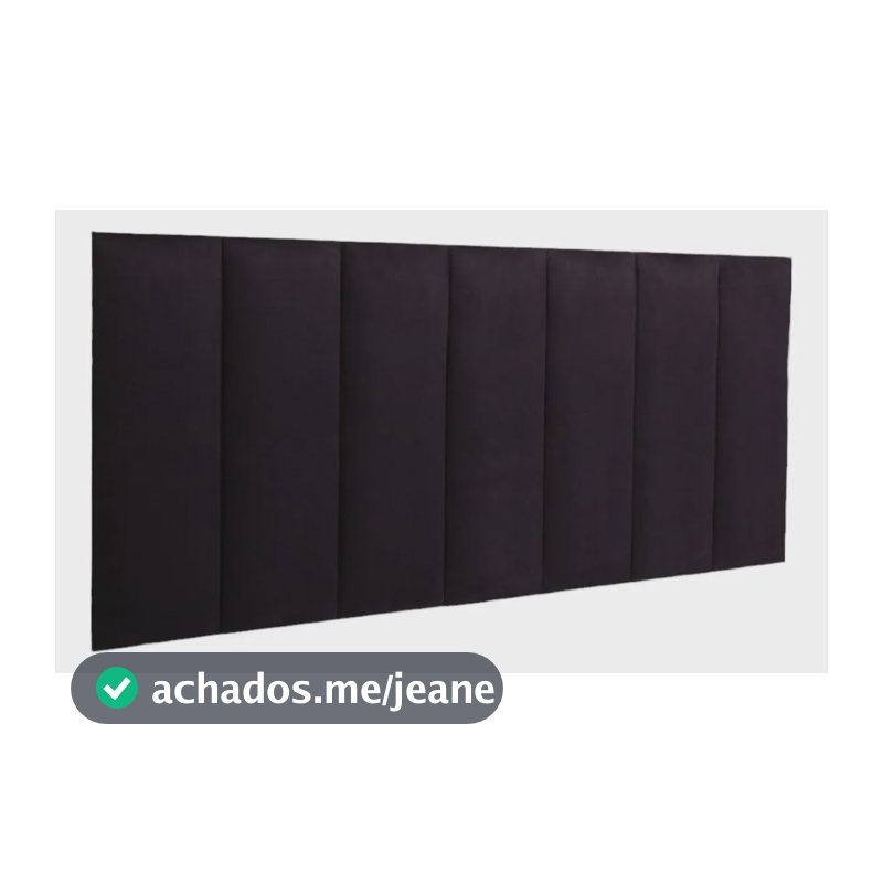 Cabeceira Modular Estofada Cama Placas 45x20 Retangulares Preto Casal Padrao - 7 Placas