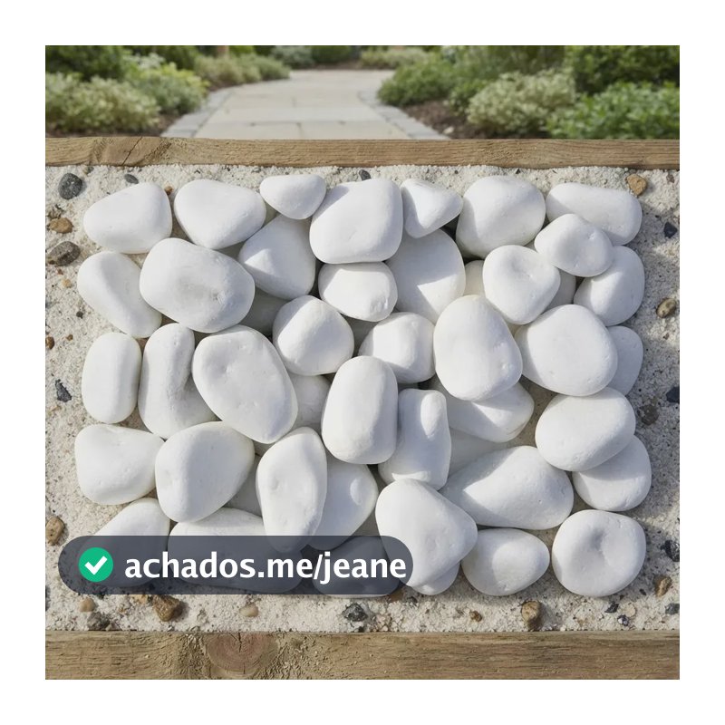 Pedra Branca De Jardim Seixo Dolomita Nº3 Para Canteiro 10kg Cor Branco Verde Garden