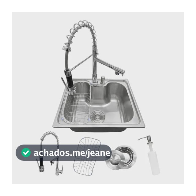 Kit Cuba Gourmet Cozinha 50x40cm Inox 304 + Torneira Gourmet Aço Inox Escovado
