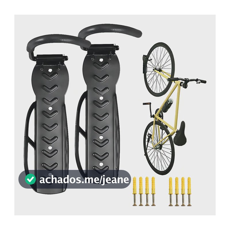 2x Suporte Parede Vertical Gancho Pendurar P/ Bicicleta Pro Cor Preto Joyfox