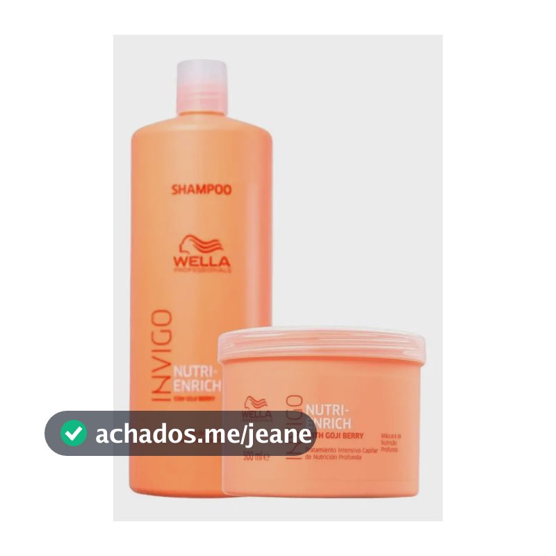 Kit Wella Invigo Nutri-Enrich Shampoo 1L E Máscara 500ml