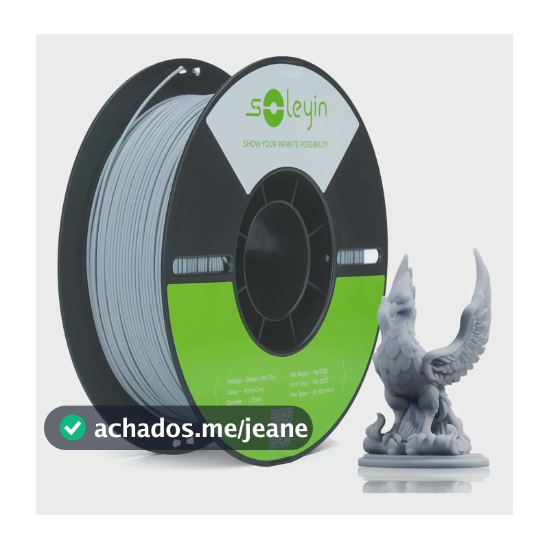 Filamento Creality Soleyin Ultra Pla 1kg 1.75mm-varias Cores Cinza Fosco
