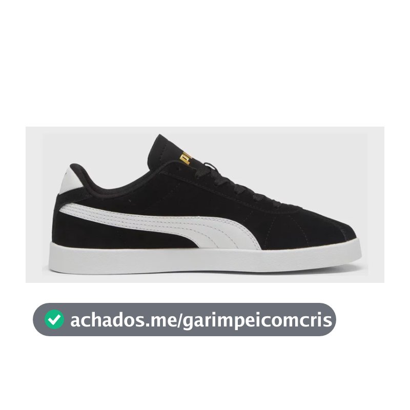 Tênis Feminino Club Ii Puma Preto Liso 37 Br