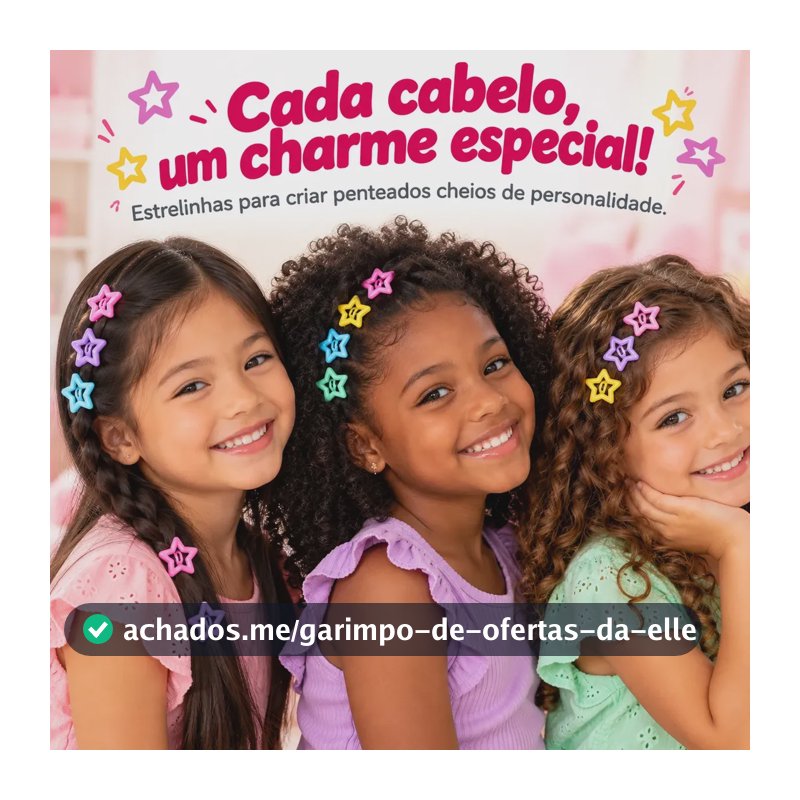 Kit 50 Unid Presilhas Estrela Colorida Tic Tac Cores Lindas  Coloridas/sortidas
