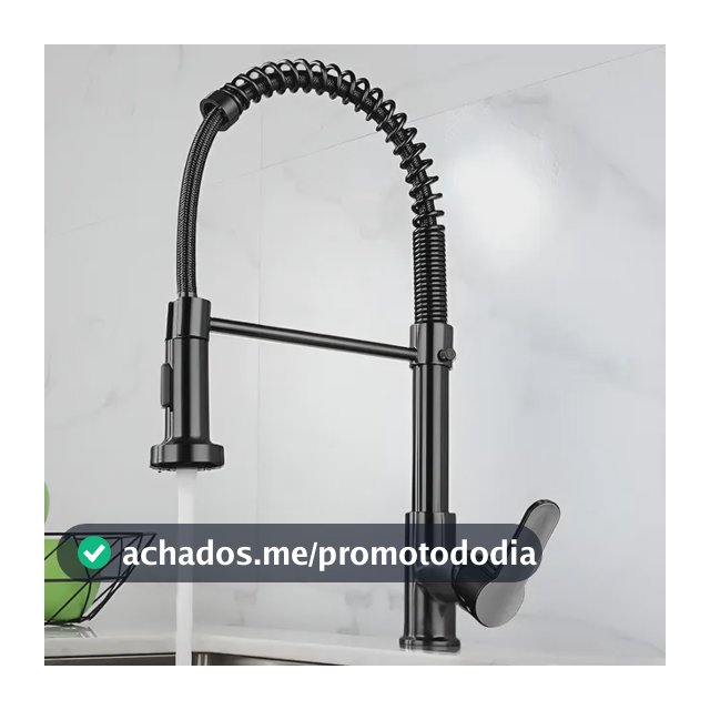 Torneira Cozinha Gourmet Bancada Flexível Monocomando Pia Preto B22-black