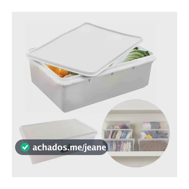Caixa Plástica Hermética Retangular 11litros Branca Plasvale