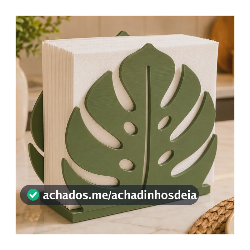 Porta Guardanapo Folha Costela De Adão Decorativo Verde Verde