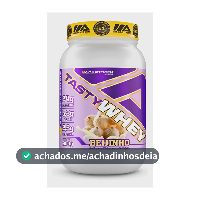 Suplemento Tasty Whey 3w Gourmet Whey Protein Adaptogen Science Pote 900g Sabor Beijinho
