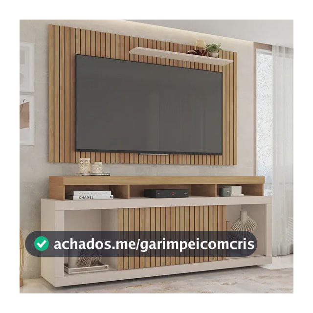 Rack Com Painel Para Tv Até 65 Polegadas Life Marrom Caemmun