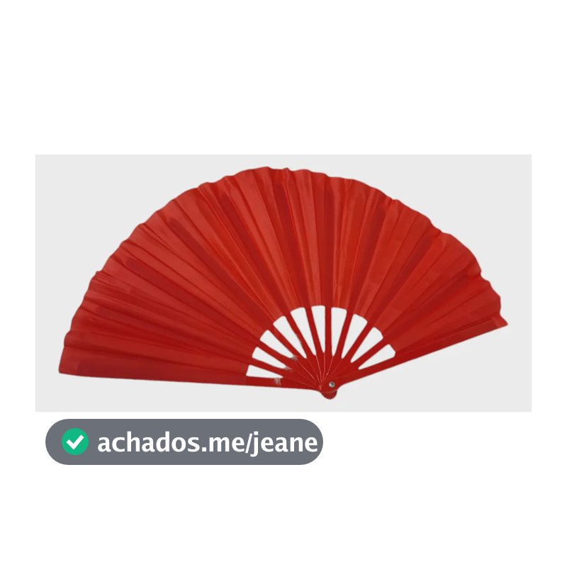 Leque De Mão Grande Taichi Kung Fu Dança Festa Liso 63x34 Cm Cor Vermelho Lisa