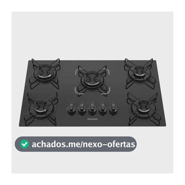 Cooktop 5 Bocas A Gás Glp Itatiaia Preto Essencial Preto Bivolt