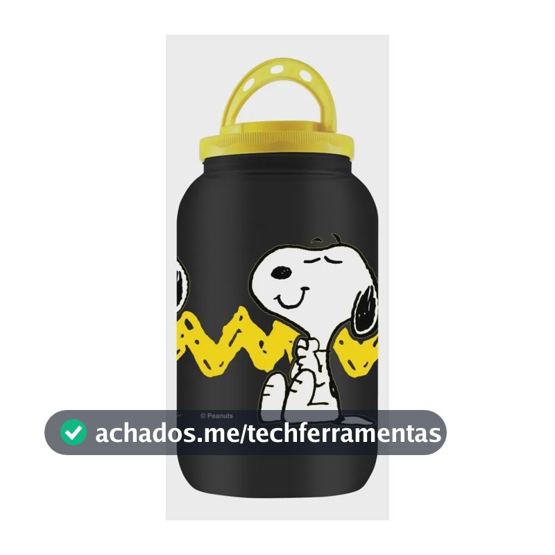 Porta Ração E Petisco Snoopy Preto Pote Ração Cachorro 3,6lt