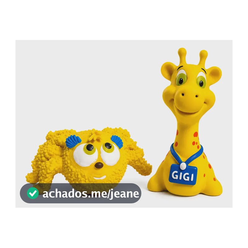 Kit 2 Brinquedos Mordedor Látex Pet Cães Girafa Gigi E Lili