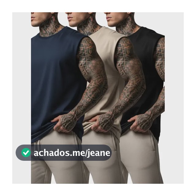 Kit 3 Regata Oversized Machão Streetwear Lisa Casual Básicas